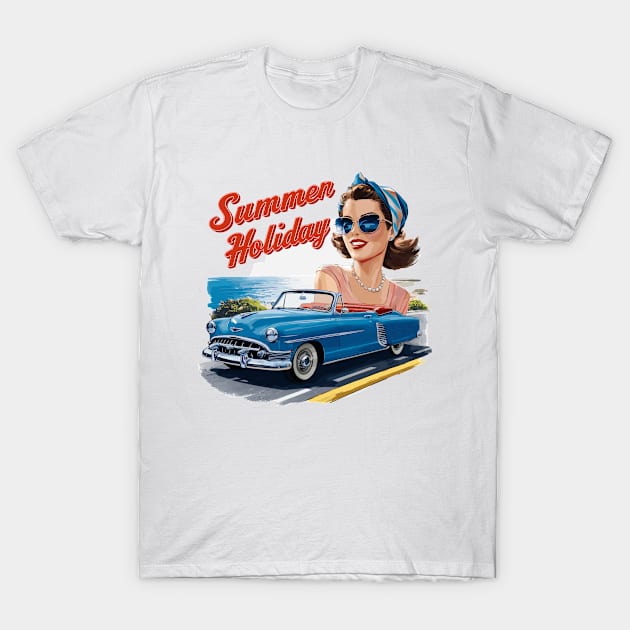 Holiday Cabrio Ride Lifestyle 1950`s 1960er`s T-Shirt by Macphisto Shirts